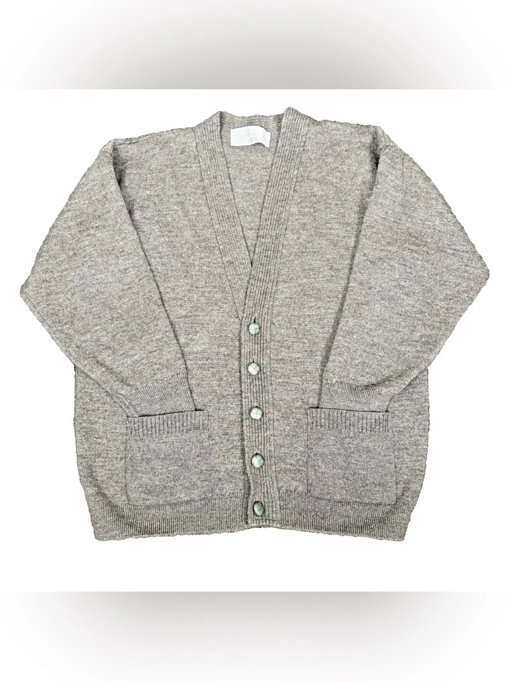 VTG Hodgson Of Scotland Men’s Gray 100% Merino Wool Button Up Cardigan Size 36